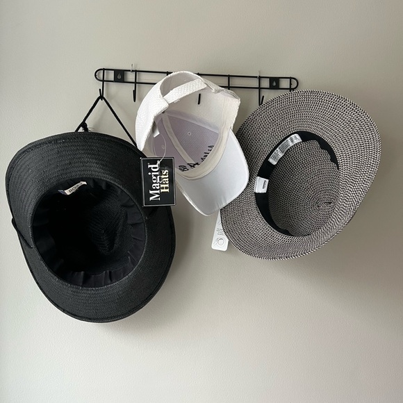 Set 3 Hat ‘Lifes A Beach’ Roxy Sonoma Black White Adjustable Woven Straw Summer - Picture 3 of 17